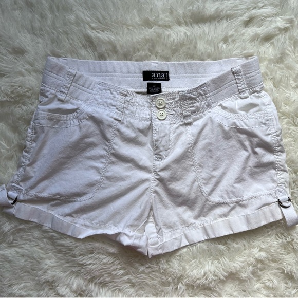 a.n.a Pants - A.n.a. White Cotton Cargo Shorts